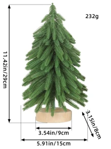 1 件原木底座圣诞树圣诞装饰品植绒圣诞树雪松装饰树餐厅桌面节日气氛场景布置家居装饰摆件最佳礼物 - 彩色 - 查看 16