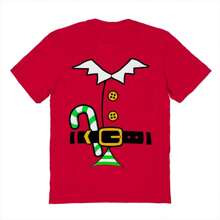Camiseta de algodón unisex con gráfico de disfraz de elfo verde "Casi allí" para Halloween - Rojo - Ver 1