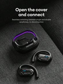 TRANSFORMERS TF-T15 Passive Noise Cancellation Earphones With High Definition Surround Sound, Microphone For Voice Calls, Music & Gaming, Low Latency, Long Battery Life, Smart Touch Control, Open-Ear Wireless Headphones