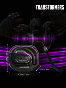 TRANSFORMERS TF-T15 Passive Noise Cancellation Earphones With High Definition Surround Sound, Microphone For Voice Calls, Music & Gaming, Low Latency, Long Battery Life, Smart Touch Control, Open-Ear Wireless Headphones