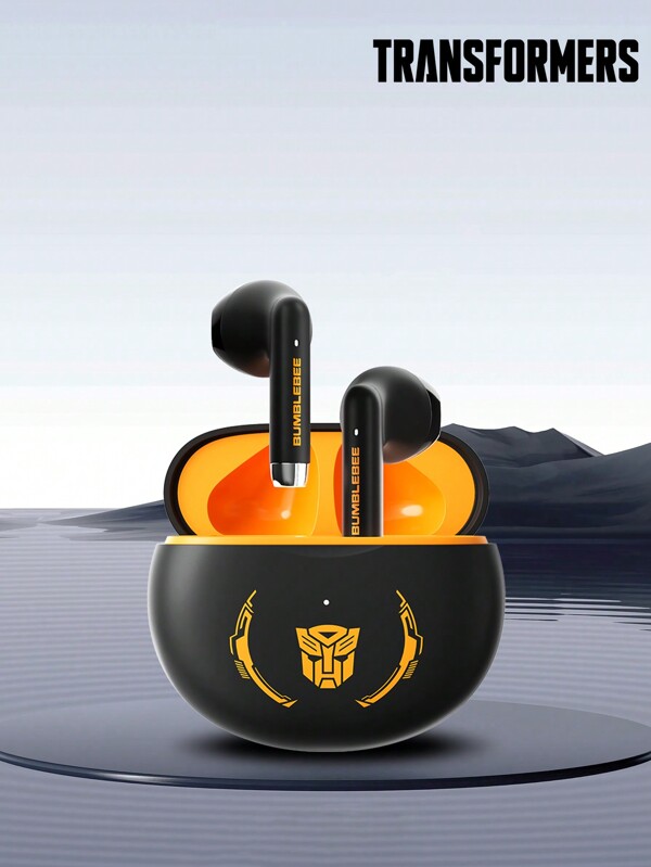 TRANSFORMERS TRANSFORMERS Bumblebee TF-T37 Bluetooth Earbuds, Half In-Ear Design With High-Definition Surround Sound, Sensitive Microphone For Recording And Calling, Music & Gaming, Low Latency, Long Battery Life, Compact And Comfortable Wear, Passive Noise-Proof, Wireless Headphones