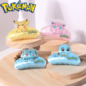 pocket monsters 女士发爪卡通发夹女孩时尚发夹螃蟹夹女士优雅头饰发夹发夹发夹发夹秋冬爪夹女士度假装发饰