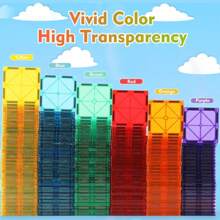 Marphy 37/61pcs Magnetic Ceramic Tiles, Colorful Magnetic Building Blocks Set, Unique Transparent 3D Magnetic Tiles, Preschool Magnetic Construction Toys