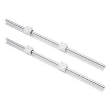 YUNRUX Linear Rail SBR25 1000mm 2 Pieces Silver Linear Guide With 4 Pieces SBR25UU Bearing Blocks Linear Bearing Rail With Pre-Drilled Holes For DIY 3D Printers And CNC Machines - Silver - View 2