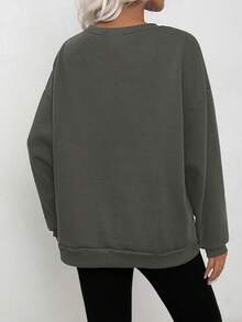 Women's Thermal Lined Fruit Graphic Loose Fit Pullover Sweatshirt, Fashion For Autumn/Winter