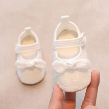 Infant Baby Girls Shoes Non-Slip Soft Soled Lace Bowknot Flats Toddler First Walker  Princess Shoes