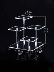 透明亚克力分层展示架，多层方形收纳架，适用于化妆品、香水、小雕像、古董、珠宝，适用于假日海滩、浴室收藏、卧室收藏，容量大 - 無色 - 查看 7