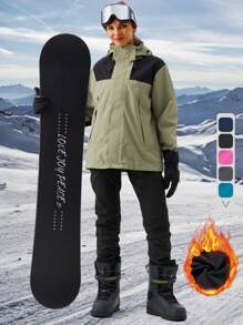 ZUTY Damen Thermisch gefütterte Wanderhosen, warm, winddicht, Softshell Outdoor Winter Schnee Skihosen mit Reißverschlusstaschen, Skioutfit