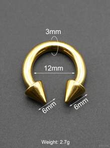 1 sztuka nowy kolczyk punkowy złoty kolor wewnętrznie gwintowany okrągły sztanga piercing stal nierdzewna podkowa pierścień nit waga ucha labret przegroda piercing nos pierścienie męskie tunele do uszu i zatyczki stożek odkręcany płatek piercing biżuteria do uszu 10G ~ 0G duży rozmiar