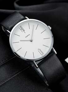 1 pieza Reloj deportivo analógico de cuarzo para hombre con correa, adecuado para uso al aire libre y decoración de negocios