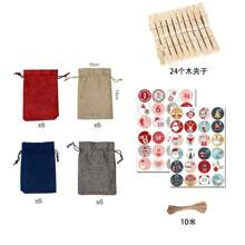Christmas Advent Calendar 2025, 24 Days Burlap Hanging Advent Calendars Garland Gift Bags Sacks DIY Xmas Countdown Christmas Decorations For Wall Home Office Noel Birthday