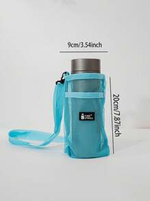 1pc Water Bottle Carrier Bag With Mesh Strap, Adjustable Shoulder Strap For Holding , Sports Water Bottles, Tumblers (Cup Not Included) - Multicolor - View 2