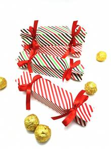 5/10/50pcs Christmas Red Striped Candy Favor Boxes Gift Boxes Party Supplies Wedding Decorations Christmas Decorations Christmas Decor Christmas Gifts Christmas Wrapping Paper  Christmas Party Supplies Christmas Gift Bags Christmas Bags Christmas Stickers