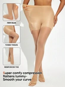 Un par de medias y pantimedias de presión abdominal para mujer