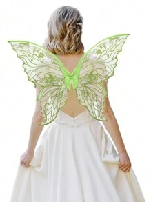 1 Stück goldfarbene Schmetterlings-Fee Flügel für Kostümspiele, geeignet für Partys, Halloween, Kostüme, Festival-Tanzaufführungen
