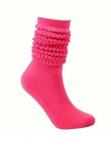 4 pares de calcetines holgados lisos, calcetines gruesos sencillos y cálidos para pantorrilla para otoño e invierno, medias y pantimedia para mujer - Multicolor - Ver 6