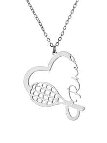 1 件定制签名名字网球项链，适合女士男士个性化名字网球拍心形吊坠项链运动队圣诞珠宝礼物