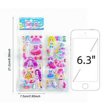 8 Packungen zufälliger Stil Cartoon Verkleidung Mädchen Sticker: Niedliche 3D PVC Sticker (Einmalgebrauch) zur Dekoration, geeignet für Kinder von 3-8 Jahren