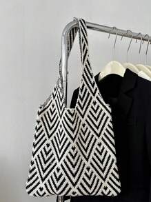 Yogodlns Bolso de compras tejido de gran capacidad, estilo minimalista y casual para mujeres. Regalo del Día de la Madre para mamá. Bolso de mano grande, ligero y portátil, ideal para la escuela, viajes, vacaciones, playa y talla grande. Adecuado para adolescentes, mujeres, estudiantes universitarias.