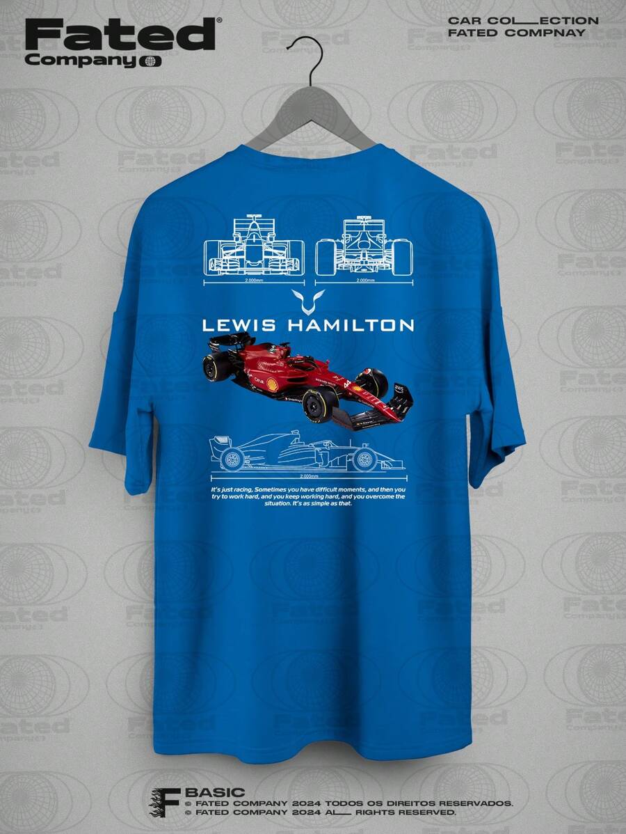2025 Launch T-Shirt - Fated Car 100% Cotton - Azul - Ver 1