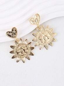 1 对金色向日葵耳环，个性化脸部向日葵爱心耳环，小众优雅时尚新娘耳环，适合所有婚纱，适合婚礼场景、约会、派对、生日派对、女性珠宝礼物 - 彩色 - 查看 7