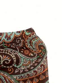 Fox Claw Plus Size Women's Paisley Print Skinny Leggings - Comfortable And Stylish High Waist Leggings For Casual Wear