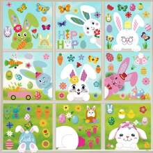 129pcs Easter Egg Bunny Chick Static Window Sticker Showcase Glass Door Decoration Sticker - 64pcs a Set Of 9 - View 3