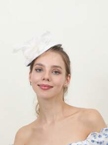 1 chiếc mũ Fascinator lưới hoa ruy băng mũ Kentucky Derby lông vũ tiệc trà đua ngựa mũ cưới cô dâu Anh kẹp tóc đồ đội đầu cho bé gái và phụ nữ thanh lịch Halloween - Nhiều màu - Xem 18