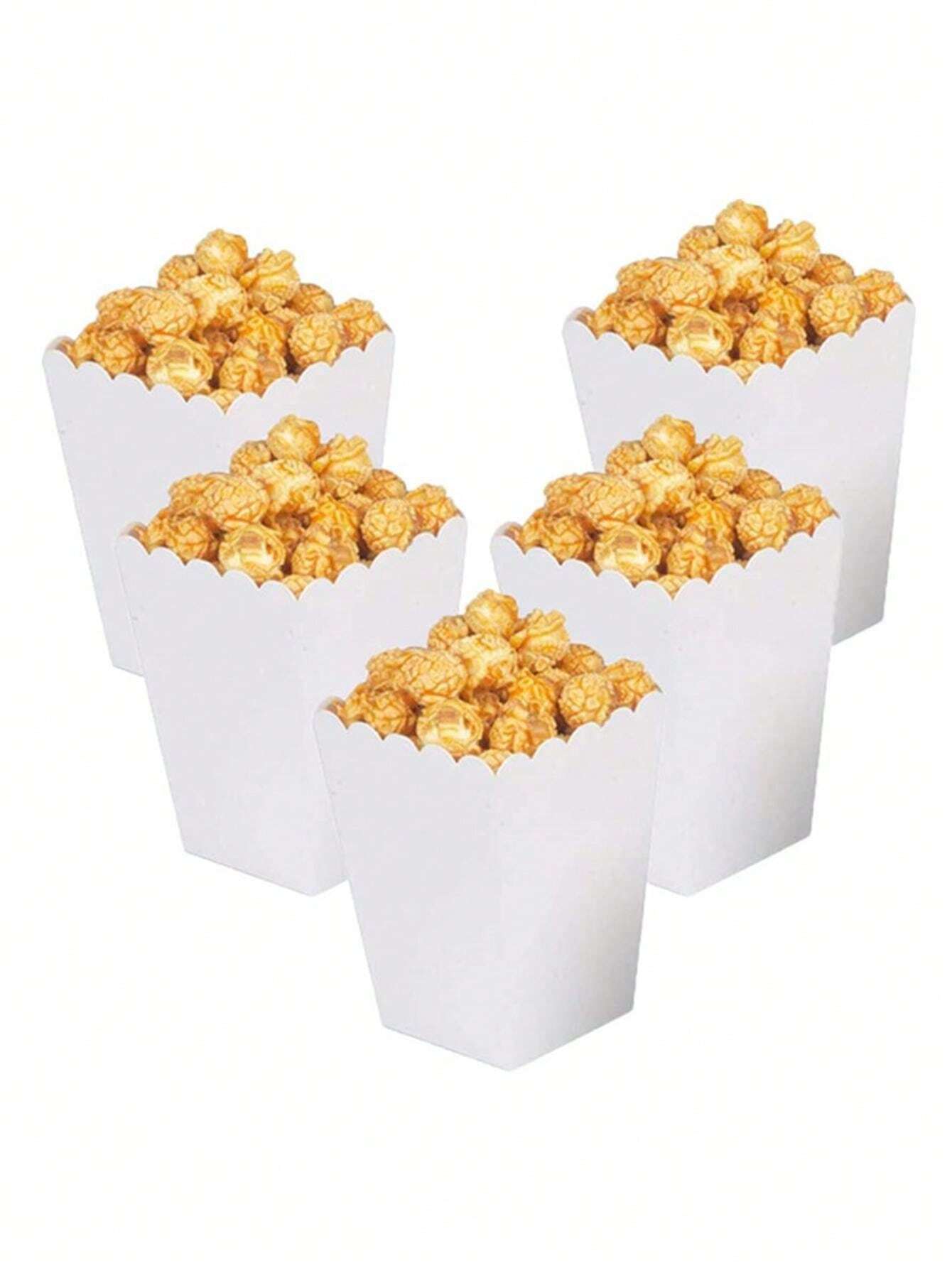 10pcs Plain Popcorn Box Fries Box Chicken Nuggets Box Disposable Baking