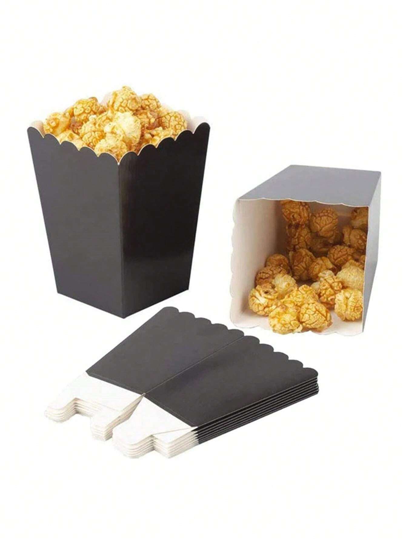 10pcs Plain Popcorn Box Fries Box Chicken Nuggets Box Disposable Baking