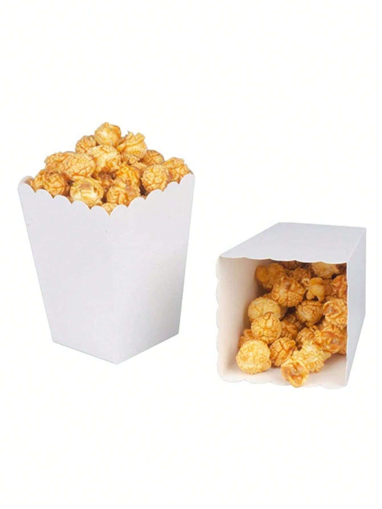 10pcs Plain Popcorn Box Fries Box Chicken Nuggets Box Disposable Baking