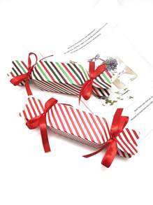 5/10/50pcs Christmas Red Striped Candy Favor Boxes Gift Boxes Party Supplies Wedding Decorations Christmas Decorations Christmas Decor Christmas Gifts Christmas Wrapping Paper  Christmas Party Supplies Christmas Gift Bags Christmas Bags Christmas Stickers