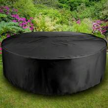 Heavy Duty Outdoor Waterproof Garden Patio Furniture Large Round Cover For Rattan Table Cube Shelter Garden Patio Table Chair Set - Black - View 5