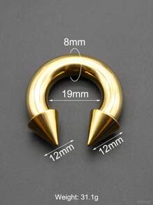 1 sztuka nowy kolczyk punkowy złoty kolor wewnętrznie gwintowany okrągły sztanga piercing stal nierdzewna podkowa pierścień nit waga ucha labret przegroda piercing nos pierścienie męskie tunele do uszu i zatyczki stożek odkręcany płatek piercing biżuteria do uszu 10G ~ 0G duży rozmiar
