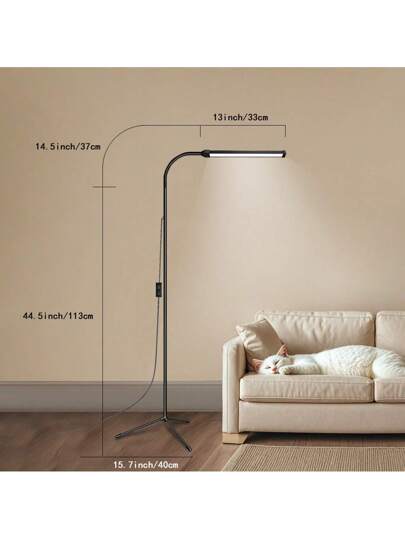 1PC Gooseneck Led Vloer Lamp, Adjustable Temperature Dimmable, Reading In Living Rooms, Bedrooms, Offices, Multipurpose Lighting Eyelash Extensions, Makeup, Skincare view 2