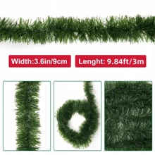 49.21 Ft Christmas Decoration Green Grass Garland, Holiday Decoration Soft Green For Outdoor Indoor Use Artificial Greenery Garden Or Party Wedding, Stairs(Different Specifications Of Products Have Different Lengths) Home Decor Christmas Decorations Room Decor