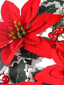 1 件小型圣诞桌面装饰人造红色花朵浆果叶圣诞花环带烛台丝绸花环桌面布置婚礼家庭派对生日客厅桌面中心装饰房屋冬季节日礼物装饰家居装饰圣诞装饰房间装饰 - 彩色 - 查看 8