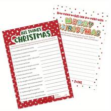 1 Set Of 20 Christmas Party Games - Paper Based Trivia And Word Puzzle Games - Multicolor - View 4