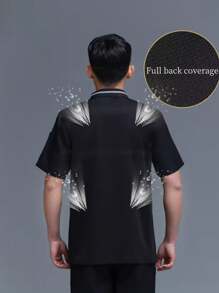 1 pieza Uniforme de chef, conjunto de trabajo de cocina de restaurante de servicio de comida con mangas cortas, chaqueta de panadería