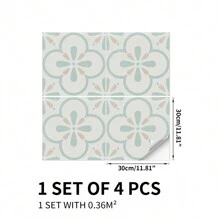 4pcs/Pack Self-Adhesive Thickened Matte PVC Wall & Floor Tiles, Suitable For Peel And Stick, Waterproof, Scratch-Resistant, Oil-Resistant, No Cutting Needed, Applicable For Bathroom, Bedroom, Kitchen And Living Room Decoration, Two Size Options: 20*20cm/30*30cm - Multicolor - View 17