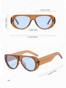 1 Cặp Kính phi công thời trang khung tròn dày cỡ lớn cổ điển cho nữ, Kính trang trí thời trang để mua sắm, trang phục và cuộc sống hàng ngày Phụ kiện đi biển cho phụ nữ Kính râm thời trang cơ bản hợp thời trang Thu Đông cho phụ nữ Trang phục Quần áo công sở Quà tặng giản dị - Nhiều màu - Xem 10