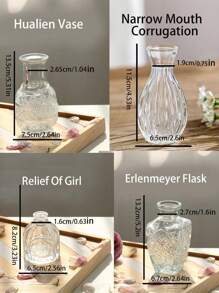 1pc Glass Bud Vase - Mini Retro Vase, Used For Wedding Decoration, Family Dining Table Flower Decoration, Spring/Summer Decoration Gifts Birthday Graduation