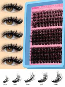 GROINNEYA 280/ 300 Cluster C Curl Individual Lash Clusters Fluffy Cluster Lashes Volume Mixed Tray Faux Mink Lashes Eyelash Extension Makeup Lash Clusters,Eye Lash Clusters,Individual Eyelashes,Lashes,Fake Lashes - C - View 4