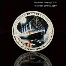 1枚邮轮和冰山设计纪念币收藏，创意新颖