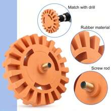 4inch Decal Removal Eraser Electric Rubber Removal Wheel Rubber Wheel And 12 X12inch 400 GSM Microfiber Towels For Removing Auto Paint Decals Adhesive Remove Vinyl Decals, Pinstripes, Stripes, Stickers, Graphics