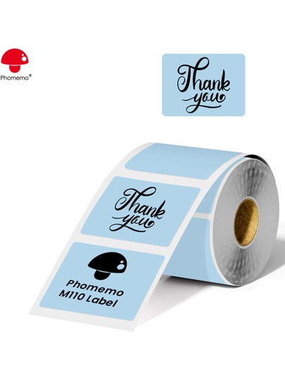 Phomemo 1 Roll 40x30mm Thermal Adhesive Label Paper - Compatible With M110/M220/M120/M200/M221/M102/M108/M100/M150/M160/M250/M260/M421 - Suitable For Price, Logistics, Product, Food And Gift Labels