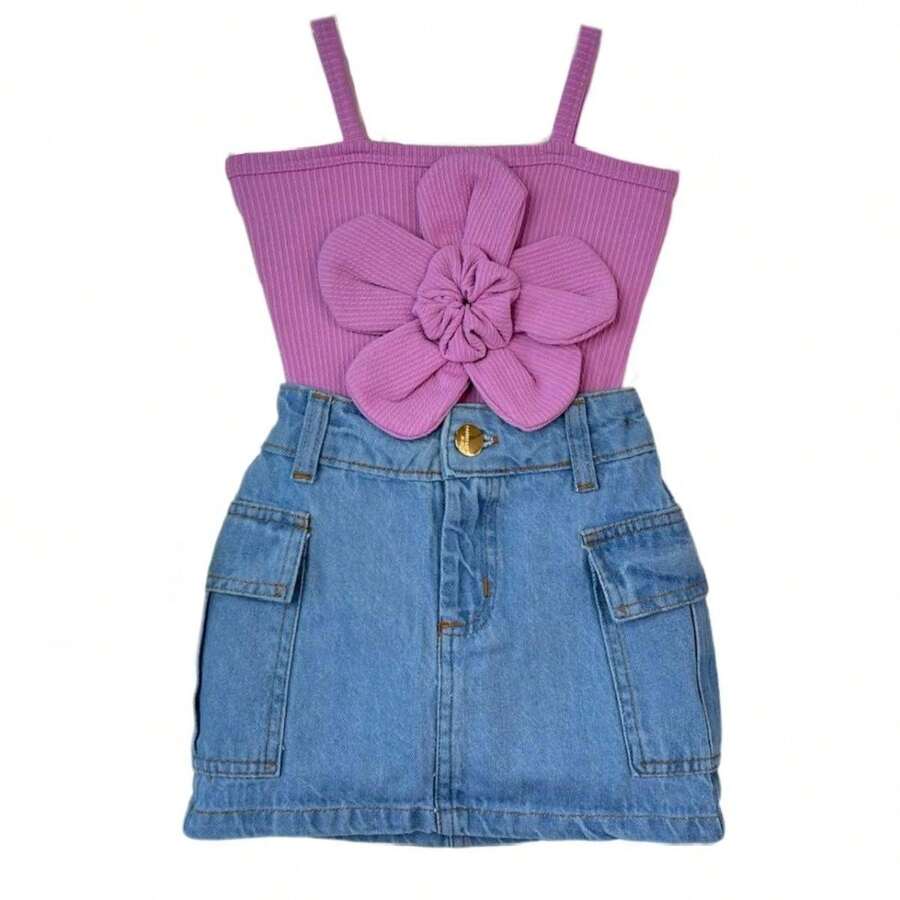 Women's Clothing For Children Summer Blogger Launch Set - Màu tím - Xem 1