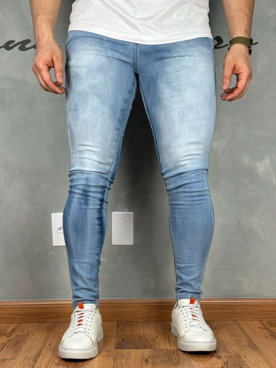 Premium Super Skinny Basic Jeans 01 - Aquarius Blue - View 1