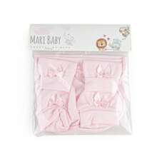 Maternity Kit For Girls And Boys, Hat, Gloves And Shoes For Newborn Babies, 100% Cotton Mesh - 淺粉色 - 查看 3