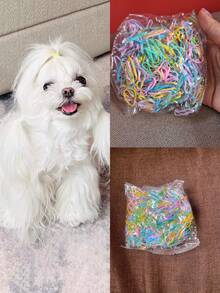 1000pcs Random Color Disposable Pet Hair Tie For Cat & Dog For Decoration - Multicolor - View 3